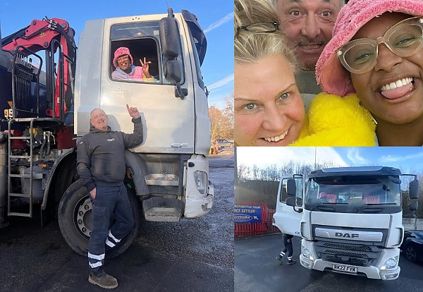 DJ Cuppy Visits Her Fiance’s Family, Poses With His Dad's DAF Truck - autojosh