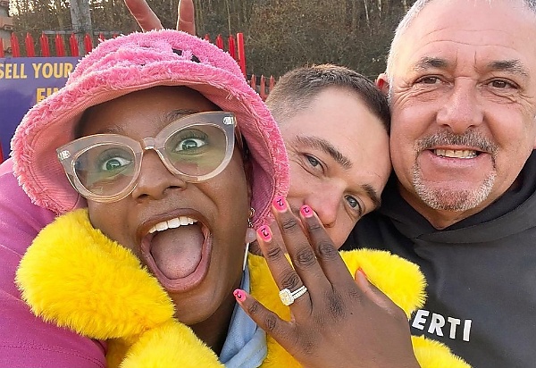 DJ Cuppy Visits Her Fiance’s Family, Poses With His Dad's DAF Truck - autojosh 