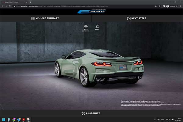 Chevrolet Corvette Goes Hybrid As E-Ray Model Leaked In Configurator Website