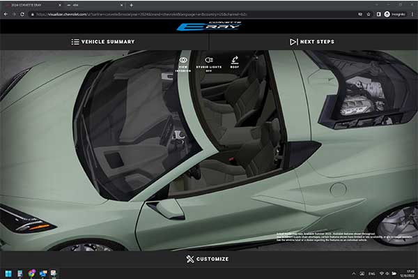 Chevrolet Corvette Goes Hybrid As E-Ray Model Leaked In Configurator Website