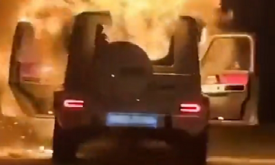 G-Wagon Set On Fire As Dispute Between Drug Dealers Led To Shootout Inside Car Showroom In Saudi - autojosh