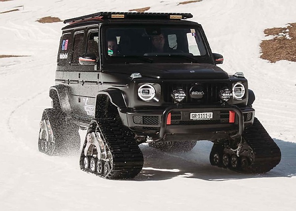 Snow Tank : Man Spent $148,000 To Fix A Caterpillar Tracks On His Mercedes G-Wagon - autojosh 