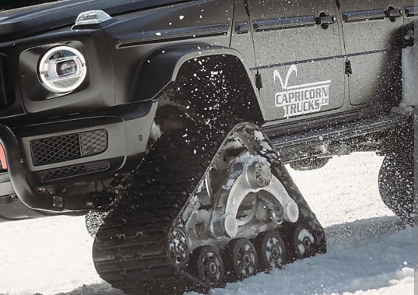 Snow Tank : Man Spent $148,000 To Fix A Caterpillar Tracks On His Mercedes G-Wagon - autojosh 