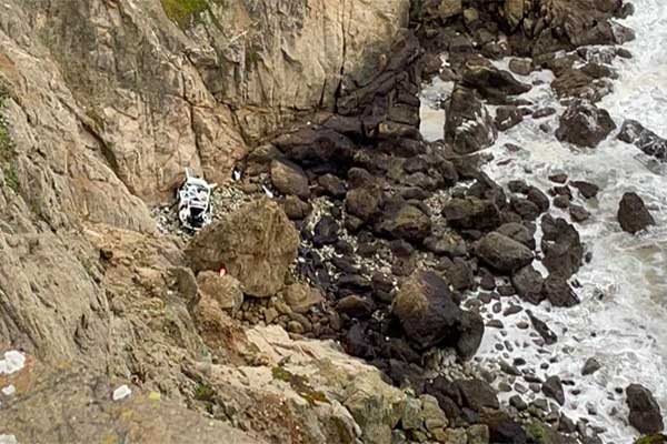 Tesla Plunges 250 Feet Off California Cliff With All Passengers Surviving The Ordeal