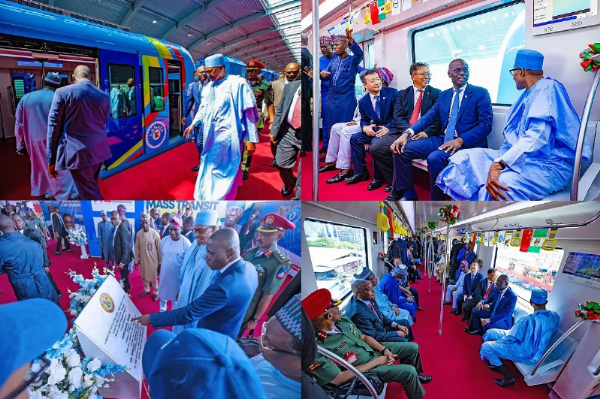 President Buhari Commissions Lagos Blue Rail Line, Rides In Electric Train (Photos) - autojosh