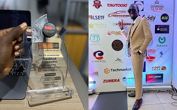 Celebrity Mechanic, Froshtech, Receives Award At BusinessDay Top 100 SMEs In Nigeria - autojosh