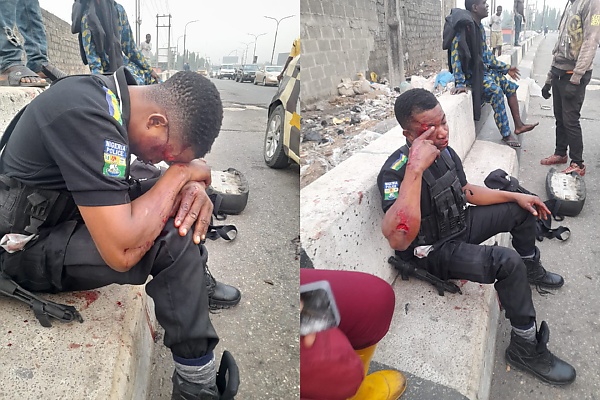 PHOTOS: Policeman Injured In A Hit-and-run Crash In Lagos - autojosh