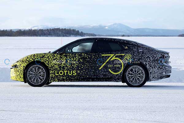 Lotus' Electric Sedan (Type 133) Envya Spy Photos Caught Testing In The Snow