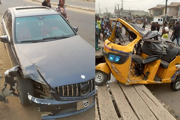 Expensive Tricycle-Mercedes Crash : LASTMA Implores Motorists To Drive Carefully - autojosh