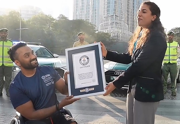 Dubai Police Help Wheelchair-bound Athlete Create The Largest Individual GPS Drawing Of A Wheelchair - autojosh 