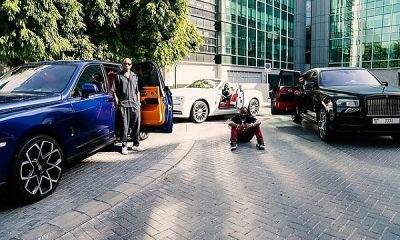 Today's Photos : Davido And His Crew Poses With Three Rolls-Royces - autojosh