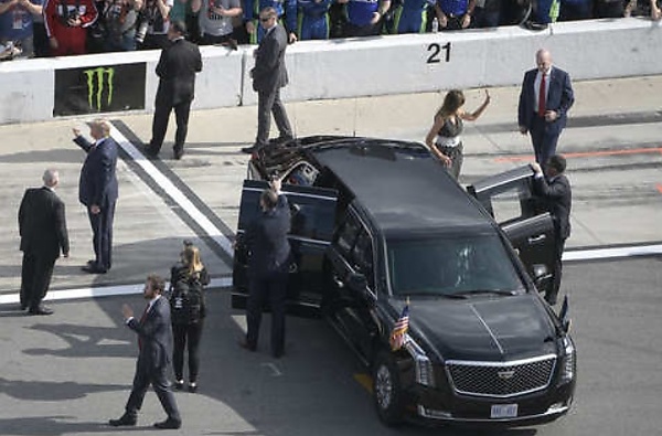 Today's Photos : When Former US President 'Trump' Raced In $1.5m Armored ‘Beast’ Limousine Around A Track - autojosh 