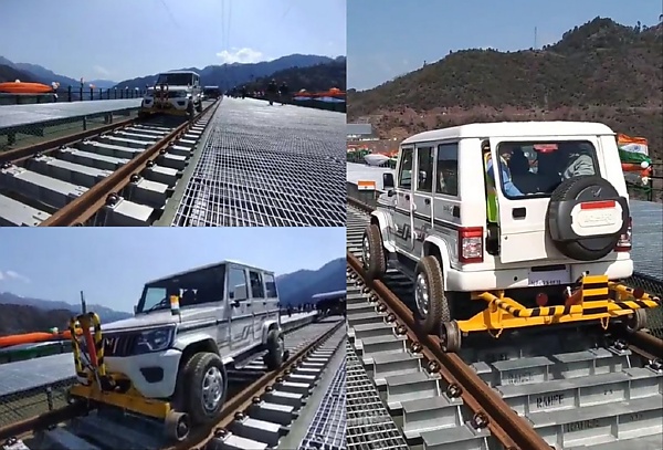 Indian Railways Converts Mahindra Bolero Into Rail Vehicle To Inspect World’s Highest Rail Bridge [Video] - autojosh