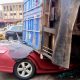 No Casualty As 20ft Container Crushes Toyota Camry In Lagos - autojosh