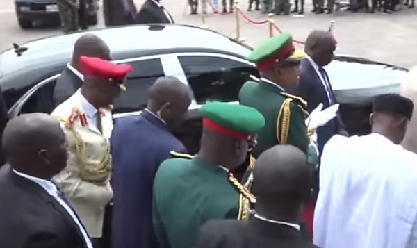 Moment Buhari, Senate President Arrived In Style At The Trooping And Presentation Of Colours Parade - autojosh 