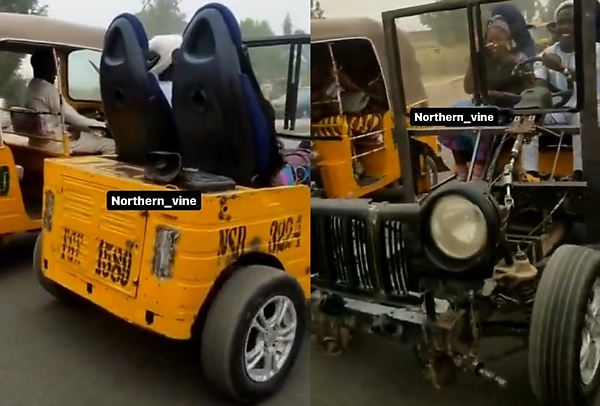 Customized 2-seater Keke With Steering Wheel, 4 Car Tyres, Spotted In Northern Part Of Nigeria - autojosh