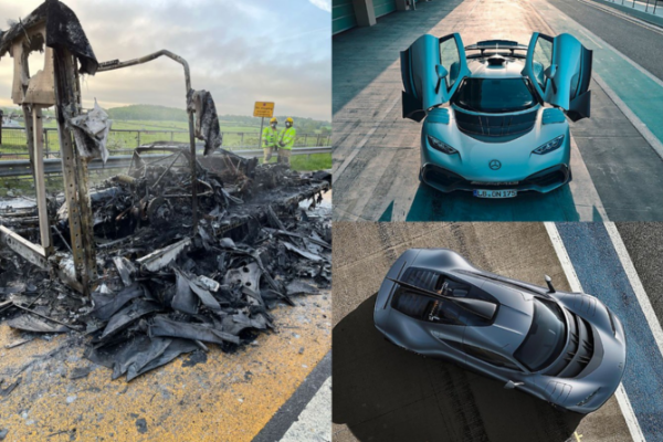 $2.7 Million Mercedes-AMG ONE Being Transported In A Trailer Explodes In England - autojosh