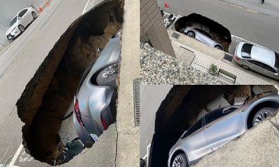 Moment A Sinkhole Swallows A Tesla Model Y In Taiwan - autojosh