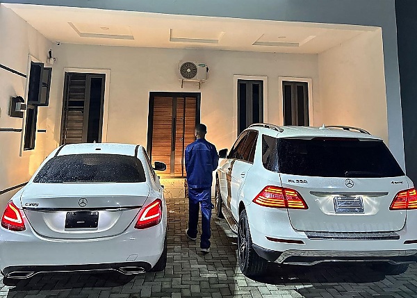 From Cleaner To Car Influencer : Ola Of Lagos Thanks God, Shows Off His All-white Mercedes Cars - autojosh 