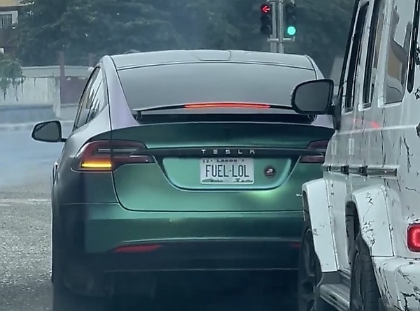 Picture Of Electric Tesla Model X With “FUEL - LOL” Number Plate Resurfaces Again Amid Hike In Fuel Price - autojosh 