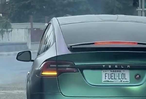 Picture Of Electric Tesla Model X With “FUEL - LOL” Number Plate Resurfaces Again Amid Hike In Fuel Price - autojosh