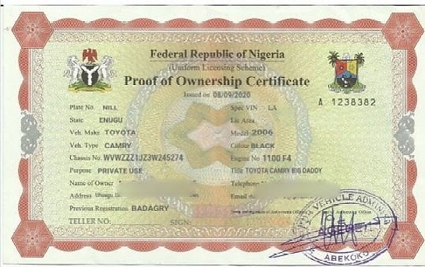 FG Imposes N1,000 Annual Fee On Motorists For Proof Of Ownership Certificate - autojosh