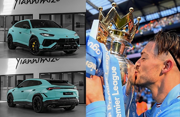 Jack Grealish Wraps His Lamborghini In Man City Colours To Celebrate Premier League Title, FA Cup - autojosh