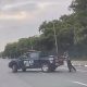 Officials Of Nigerian Police Seen Pushing Their Broken Down Operational Vehicle - autojosh