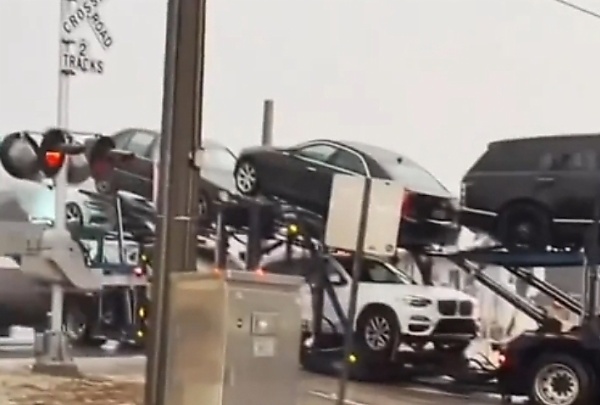 Video: Luxury Cars Sent Flying After A Passenger Train Crashed Into A Car-carrier Stuck On Rail - autojosh 