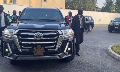 Moment President Tinubu Arrived At His Lagos Residence In Armored Toyota Land Cruiser LC 300 SUV - autojosh