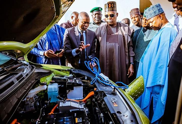 VP Shettima Inspects, Test-drove Nigerian-assembled Hyundai KONA Electric Sedan At NEC Meeting - autojosh 