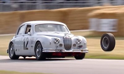 Disaster Avoided After Loose Tyre From 1959 Jaguar Bounces Into Crowd At Goodwood Festival Of Speed - autojosh