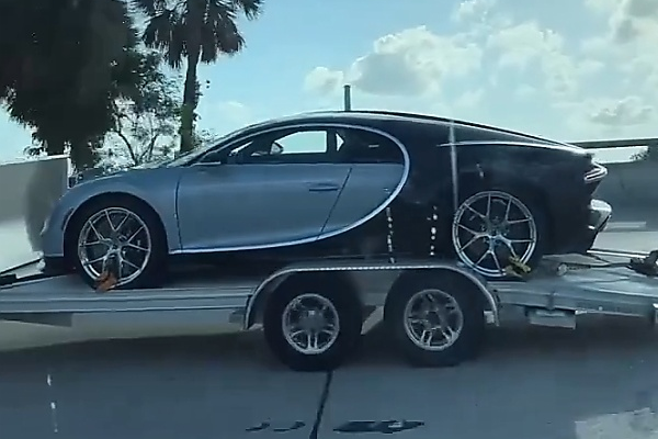 $3.5 Million Bugatti Chiron Getting A Ride In Style Atop A Trailer Pulled By A Mercedes G-Class SUV - autojosh 