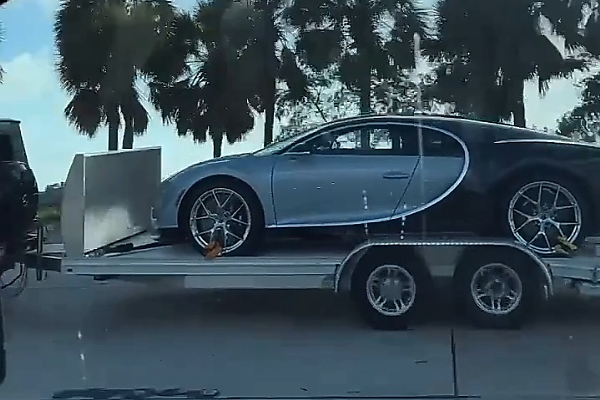 $3.5 Million Bugatti Chiron Getting A Ride In Style Atop A Trailer Pulled By A Mercedes G-Class SUV - autojosh 