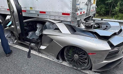 Photos : Rented Lamborghini Aventador Going 100+ mph Ends Under 18-wheel Truck - autojosh