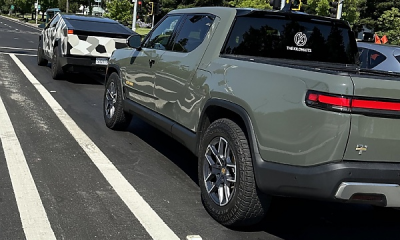 Tesla Cybertruck Pictured Close To Rival Rivian R1T, Looks Deceptively Smaller - autojosh