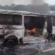 14 Passengers Escaped Unhurt After Kwara-bound Toyota Hiace Burst Into Flames In Lagos - autojosh