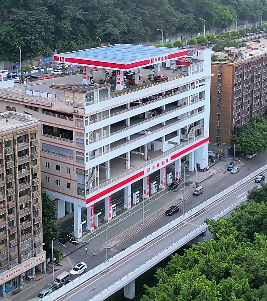 6-Story Building In China Has A Filling Station At The Top And On First Floor, Car Parks In The Middle - autojosh 