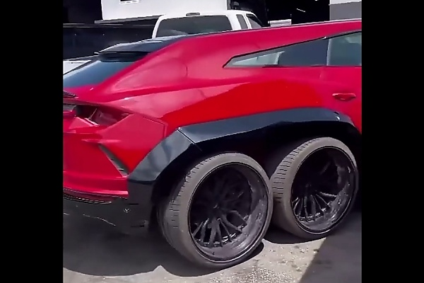 Video : Someone Turned N300m Lamborghini Urus Into 6-wheeled SUV - autojosh 