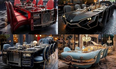 Today's Photos : These Artist's Dining Room Tables Were Inspired By The Front Designs Of Luxury Cars - autojosh