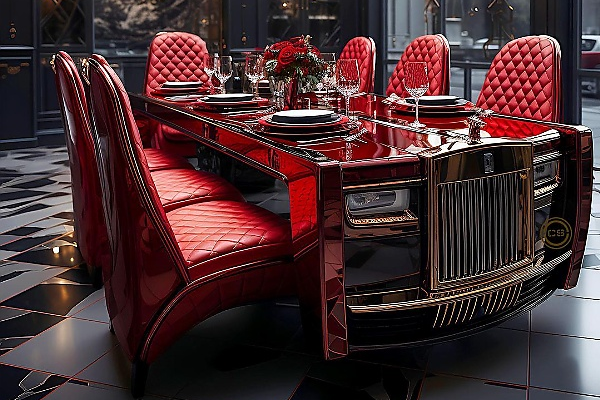 Today's Photos : These Artist's Dining Room Tables Were Inspired By The Front Designs Of Luxury Cars - autojosh 