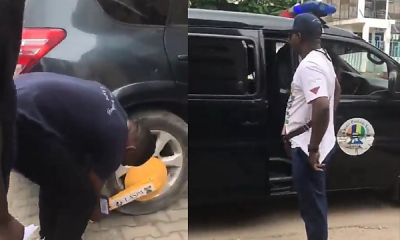 Lady Forced Officials Of Lagos State Parking Authority To Release Her 'Unlawfully Clamped Car' - autojosh