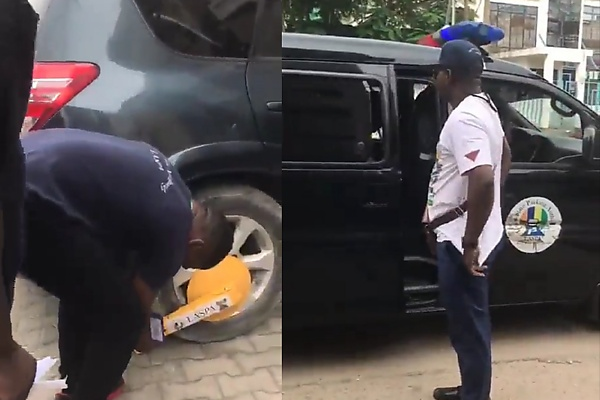 Lady Forced Officials Of Lagos State Parking Authority To Release Her 'Unlawfully Clamped Car' - autojosh