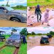 Wife Of Bauchi Governor's SUV Trapped On Bad Roads, Forced To Walk Through Muddy Paths - autojosh
