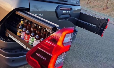 Photo : When A Beer Lover Drives A 'Drug Cartel Truck' With A Rear Headlight-popping Storage Container - autojosh