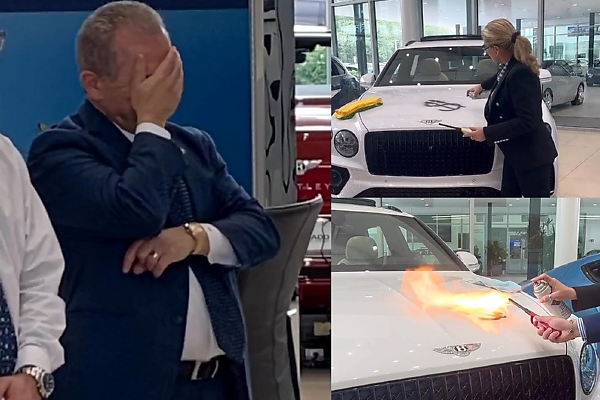 Bentley GM Couldn't Watch A Lady Spray Paint And Flames A Bentayga To Show Her Paint Protection Product - autojosh