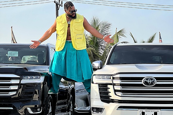 ₦290 Million Worth Of Cars : Whitemoney Poses With Two Toyota Land Cruiser 300 SUVs - autojosh