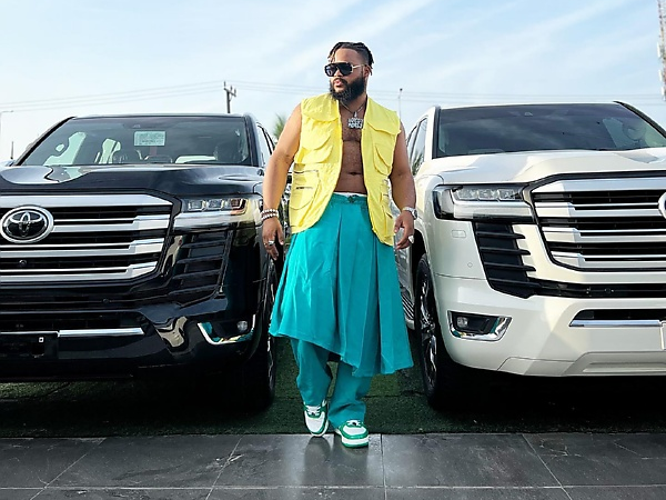 ₦290 Million Worth Of Cars : Whitemoney Poses With Two Toyota Land Cruiser 300 SUVs - autojosh 