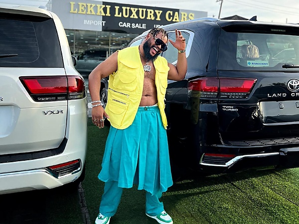₦290 Million Worth Of Cars : Whitemoney Poses With Two Toyota Land Cruiser 300 SUVs - autojosh 