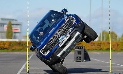 Stunt Driver Drives Ford Ranger Raptor Through Narrow Gap On Two Wheels, Sets Guinness World Record - autojosh